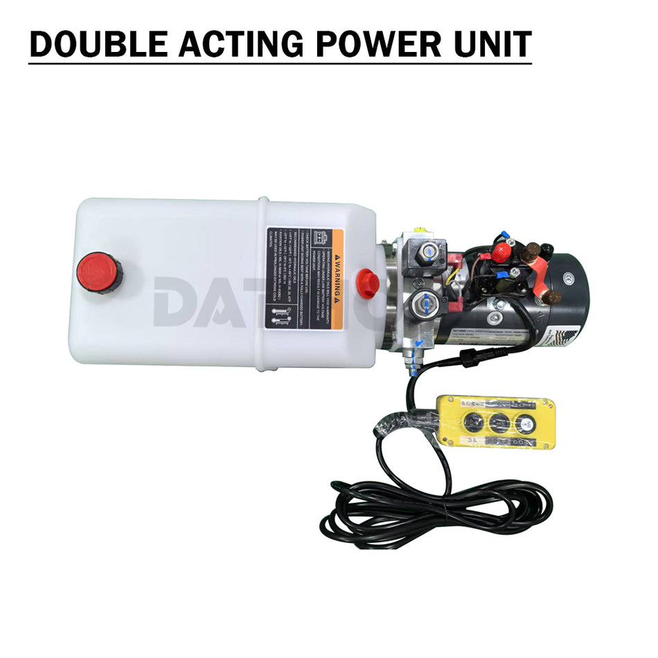 12V Hydraulic Pump Double Acting 8L Reservoir with 3 Button Control – 12 Volt Electric Hydraulic Pump