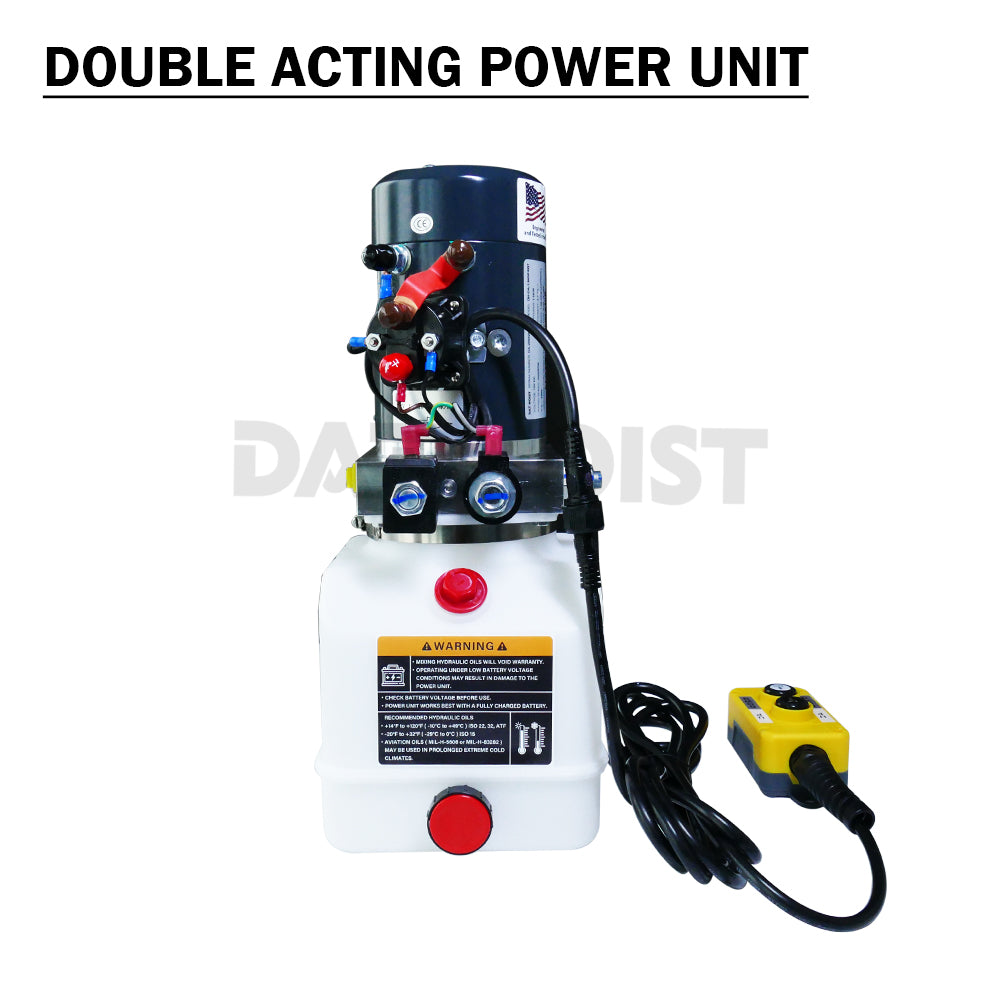 12V DC Electric Double Action Hydraulic Power Unit Dump Body Pump 3200 PSI