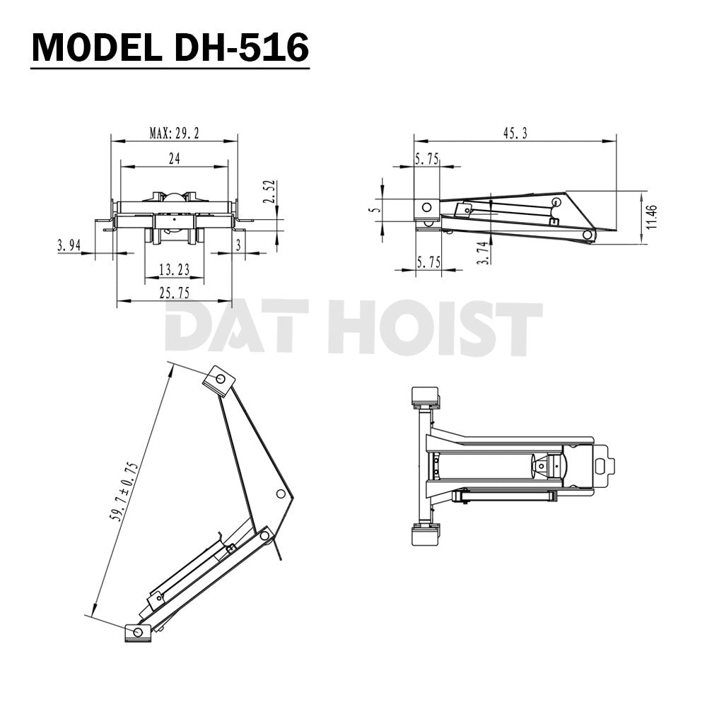 8 Ton Hydraulic Scissor Hoist Kit for 10–14' Dump Body | DH-516