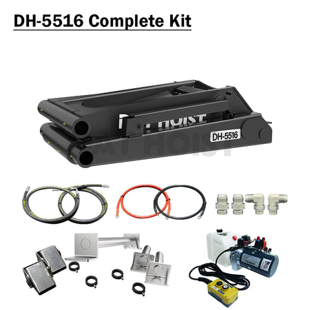 14 Ton Hydraulic Scissor Hoist kit （Dual Cylinder）for 10–14' Dump Body | DH-5516