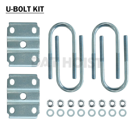 5.2K–7K Trailer Axle U-Bolt Kit | 3" Round Axle | 1-3/4" & 2" Leaf Springs