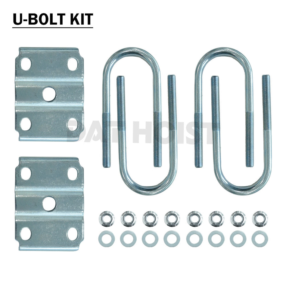 5.2K–7K Trailer Axle U-Bolt Kit | 3" Round Axle | 1-3/4" & 2" Leaf Springs