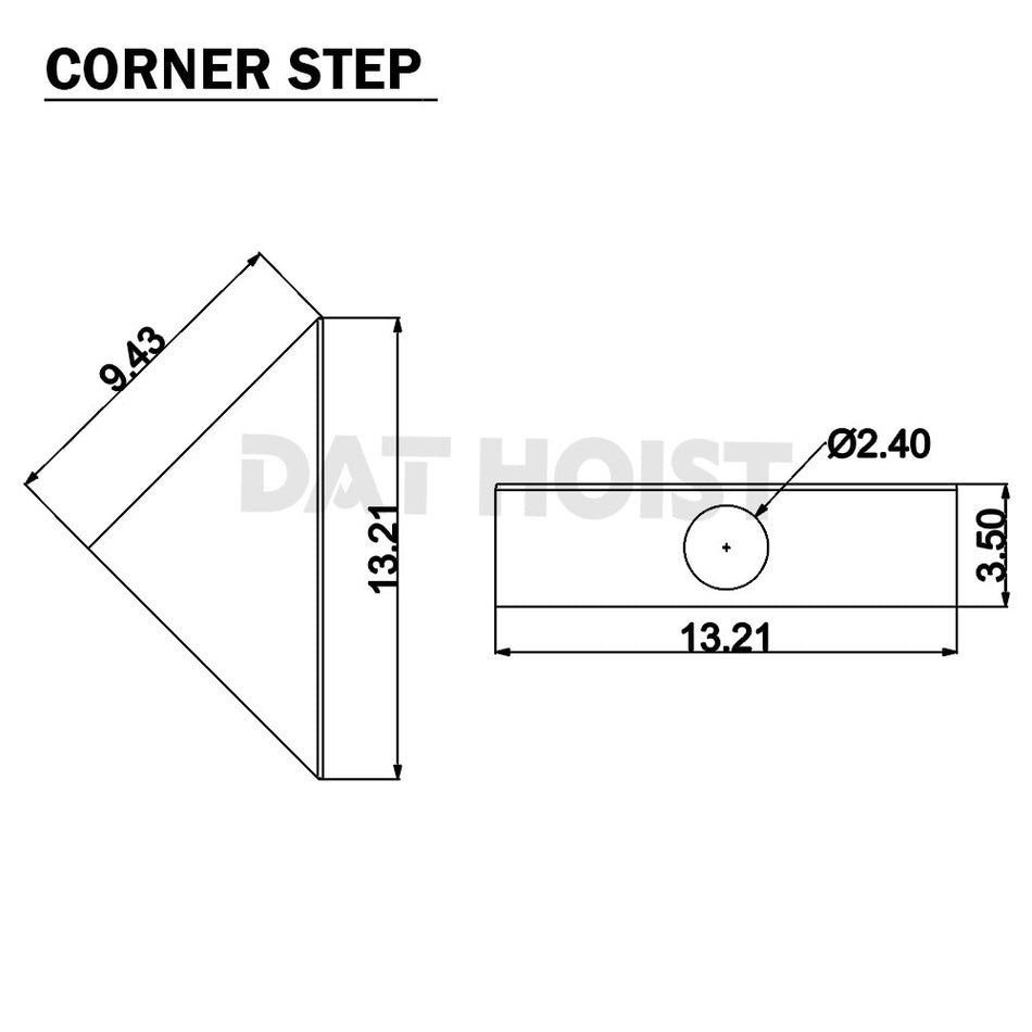 10“ Trailer Tread Plate Corner Step (Pair) with 2” LED Light Hole