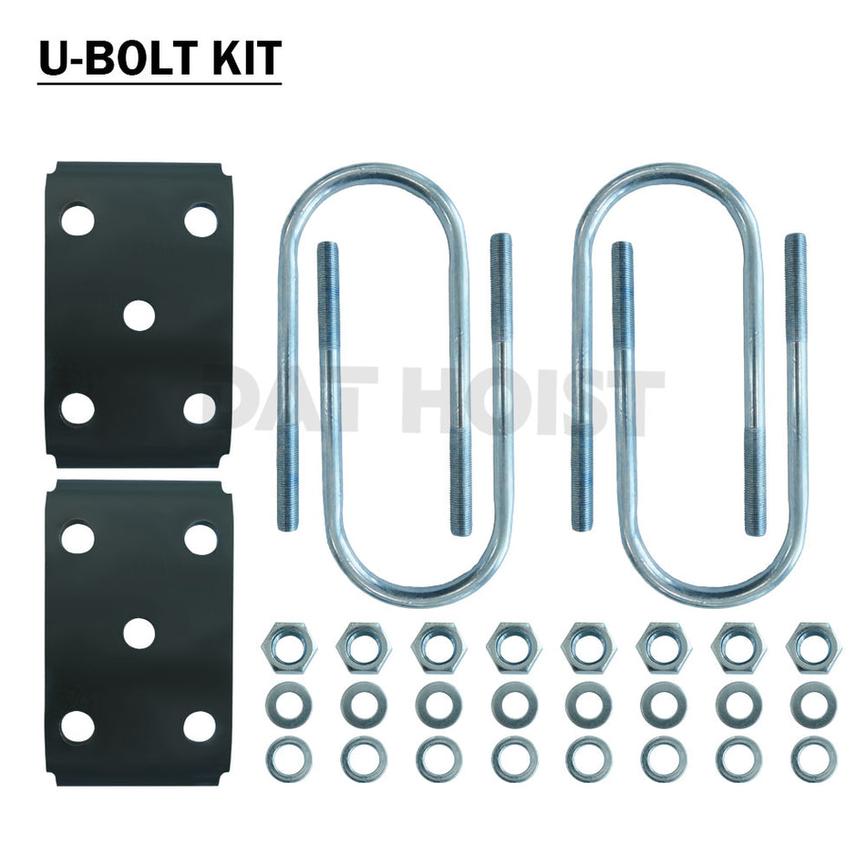 8000 lb 9/16" U-Bolt Kit for 3 1/2" Tube Trailer Axles