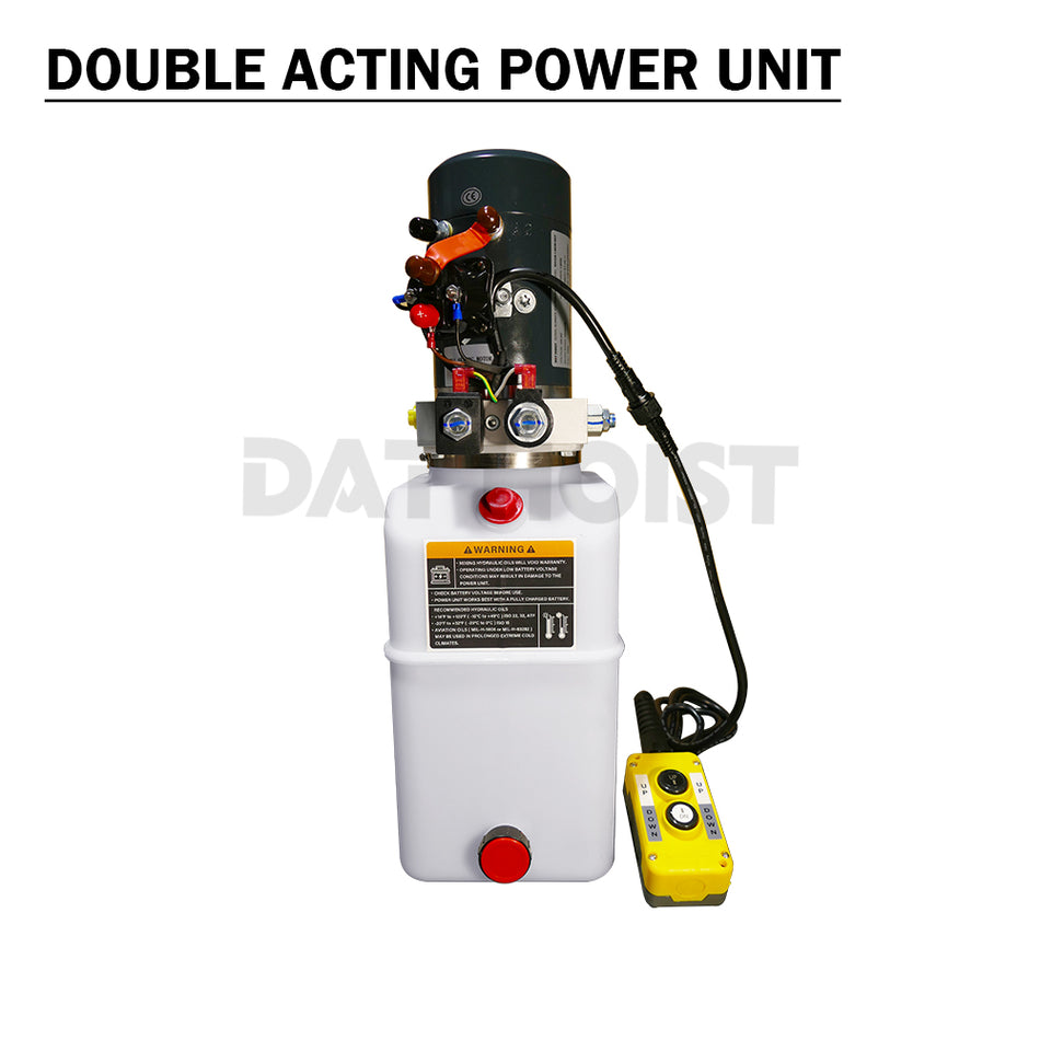12V 1.6kw Double Acting Hydraulic Power Unit with 8.5L Reservoir