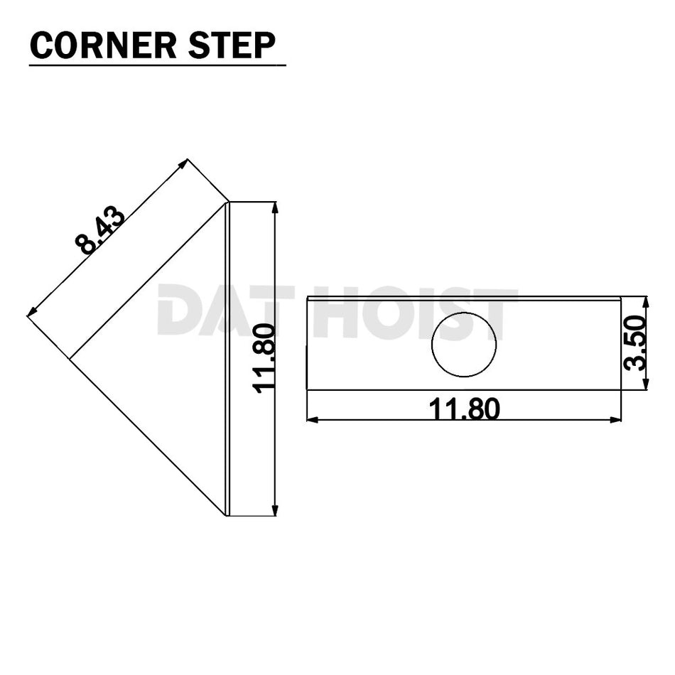 9“ Trailer Tread Plate Corner Step (Pair) with 2” LED Light Hole