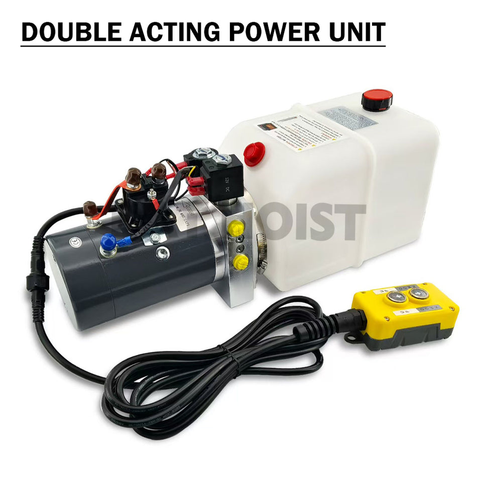 12V 2.2kw Double Acting Hydraulic Power Unit with 8.5L Reservoir