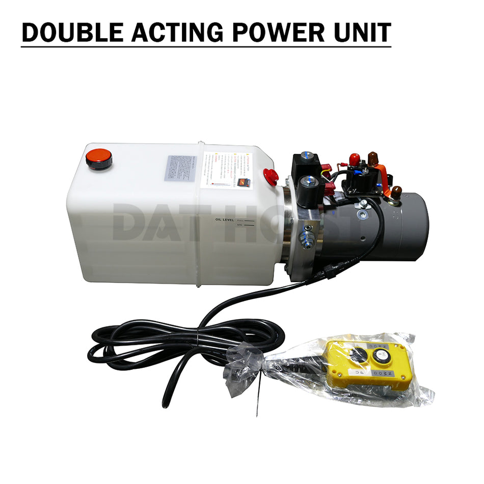 12V 1.6kw Doublel Acting Hydraulic Power Unit with 8.5L Reservoir