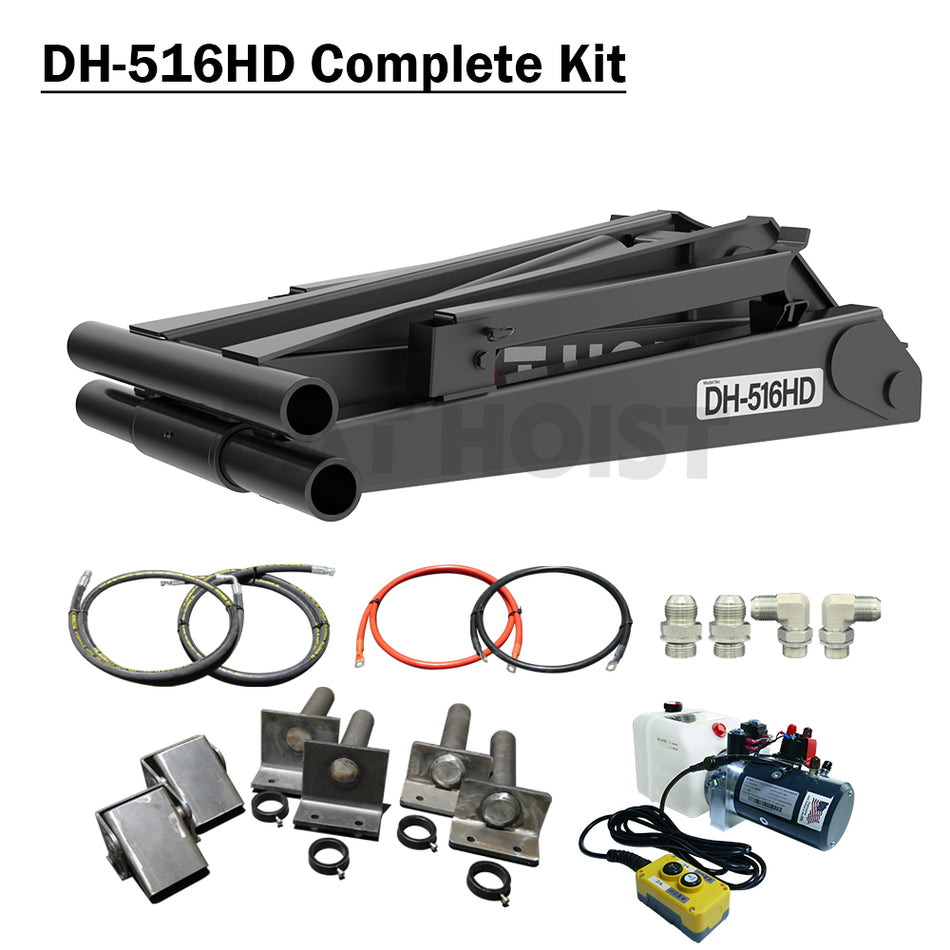8 Ton Hydraulic Scissor Hoist Kit for 10–14' Dump Body | DH-516HD for Truck