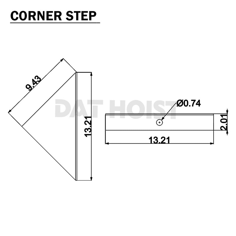 10“ Trailer Tread Plate Corner Step (Pair) with 3/4” LED Light Hole