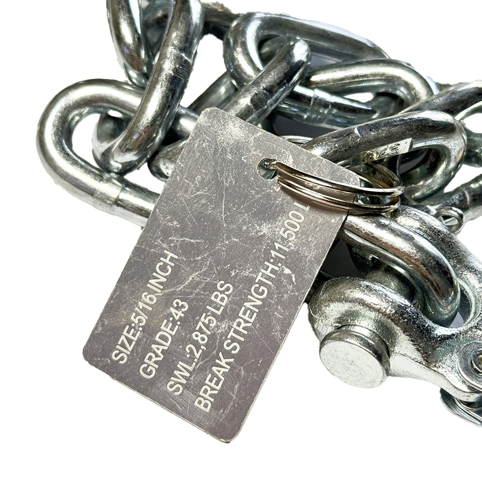 Security Chain with Hook, Grade 43, 12K, 5/16″
