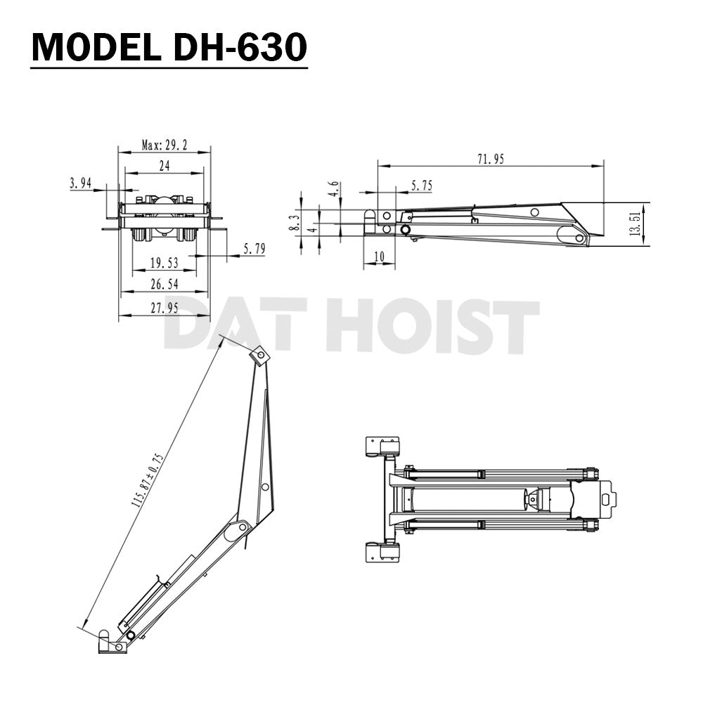 14 Ton Hydraulic Scissor Hoist Kit for 18–24' Dump Body | DH-630