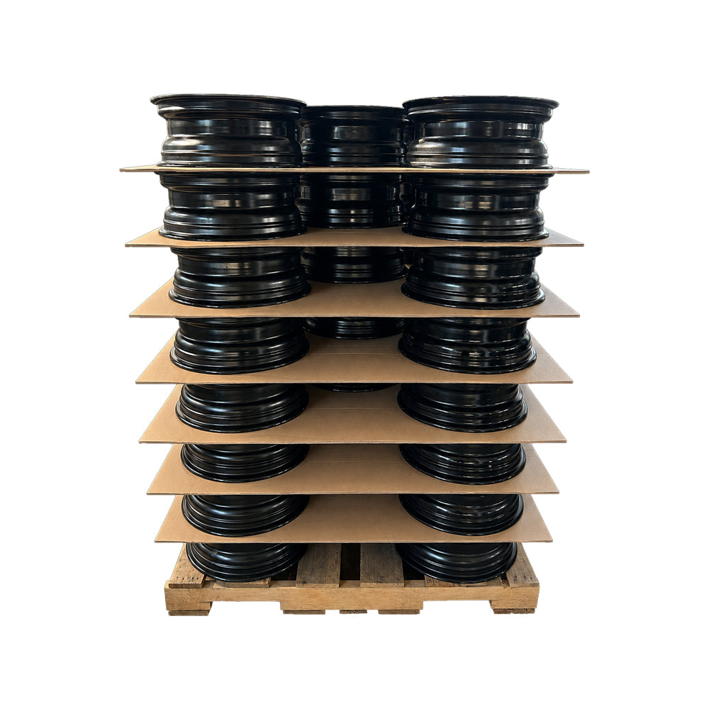 40-Pack 16x6K Gloss Black Trailer Wheels 8-Lug 8-165.1 DOT