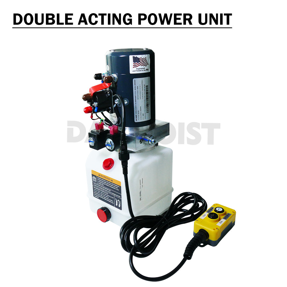 12V DC Electric Double Action Hydraulic Power Unit Dump Body Pump 3200 PSI